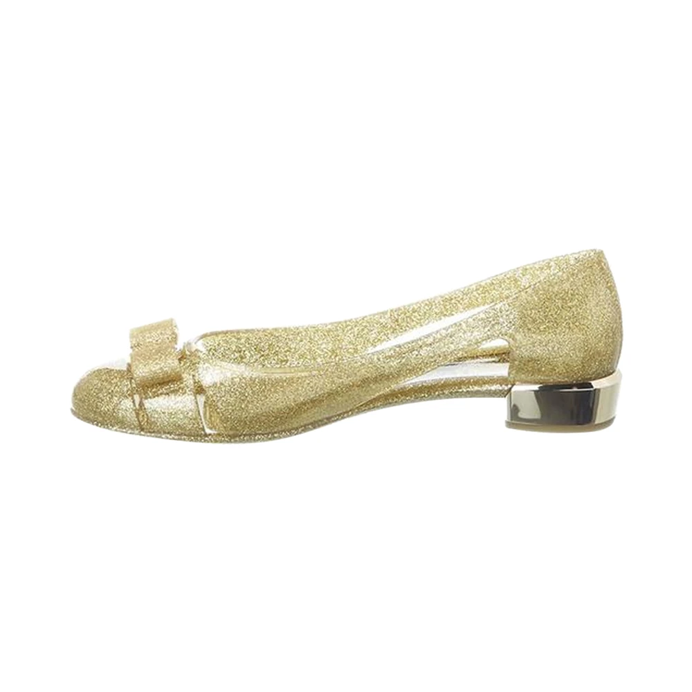 商品Salvatore Ferragamo|SALVATORE FERRAGAMO 金色女士便鞋 741567-035656,价格¥1788,第1张图片