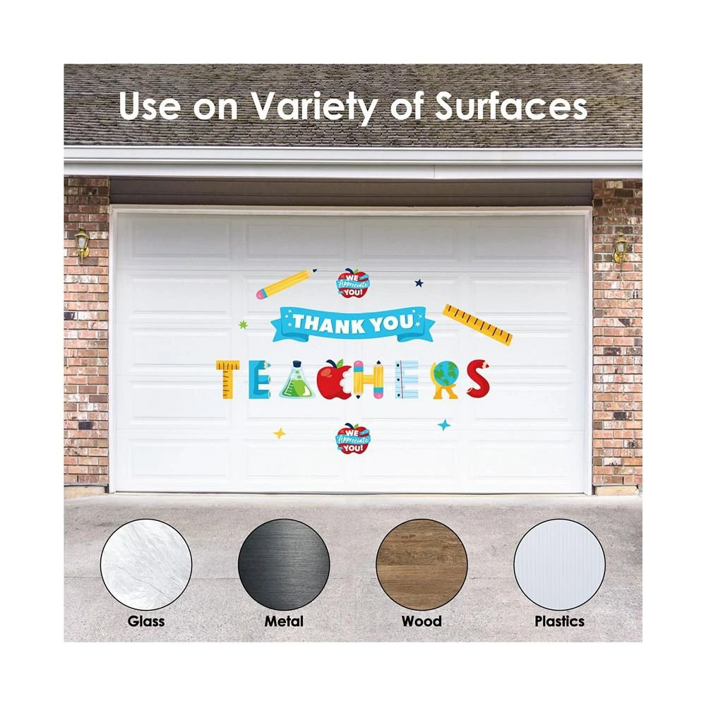 商品Big Dot of Happiness|Thank You Teachers Peel & Stick Teacher Appreciation Wall Decals Backdrop,价格¥261,第3张图片详细描述