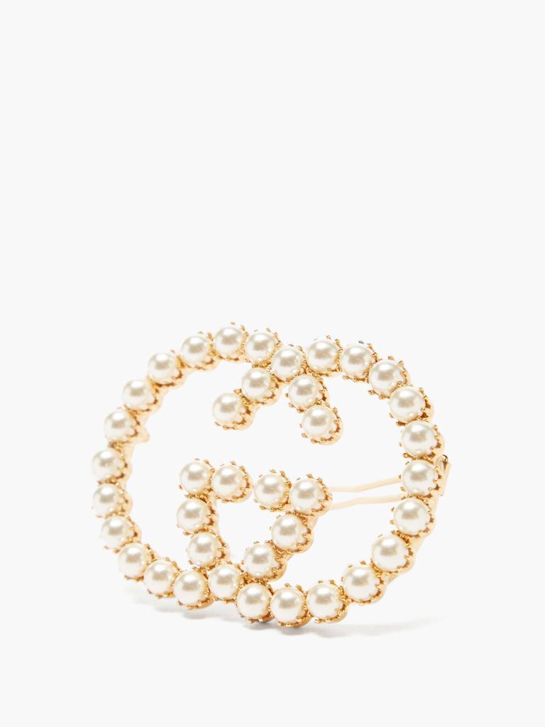 商品Gucci|GG faux pearl-embellished hair clip,价格¥4168,第6张图片详细描述