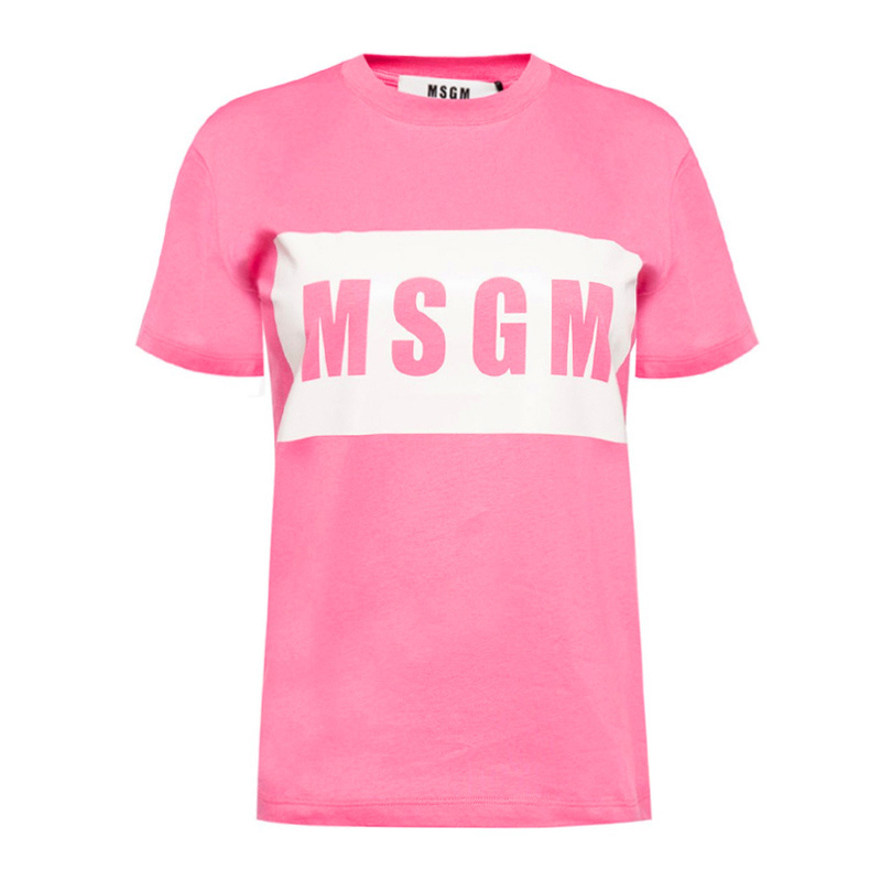 商品[国内直发] MSGM|MSGM  女士棉质LOGO标识印花时尚短袖T恤 2741MDM95-5797-14,价格¥685,第1张图片