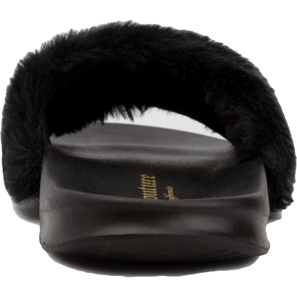 商品Juicy Couture|Juicy Couture Womens Gravity Faux Fur Slip-On Slide Slippers,价格¥228,第3张图片详细描述