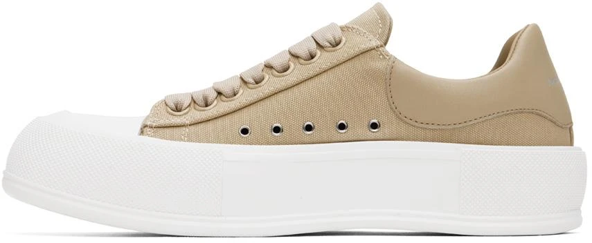 商品Alexander McQueen|Beige Deck Plimsoll Sneakers,价格¥1306,第3张图片详细描述