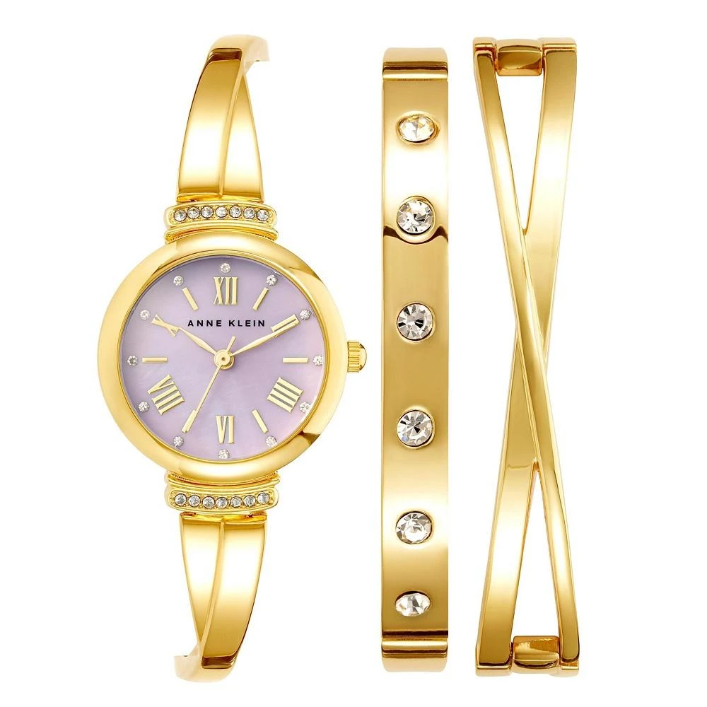 商品Anne Klein|Women's Gold-Tone Bracelet Watch 26mm Gift Set,价格¥449,第1张图片