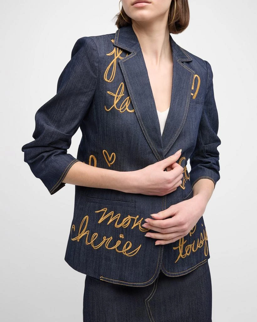 Khloe L'amour Embroidered Denim Blazer 商品