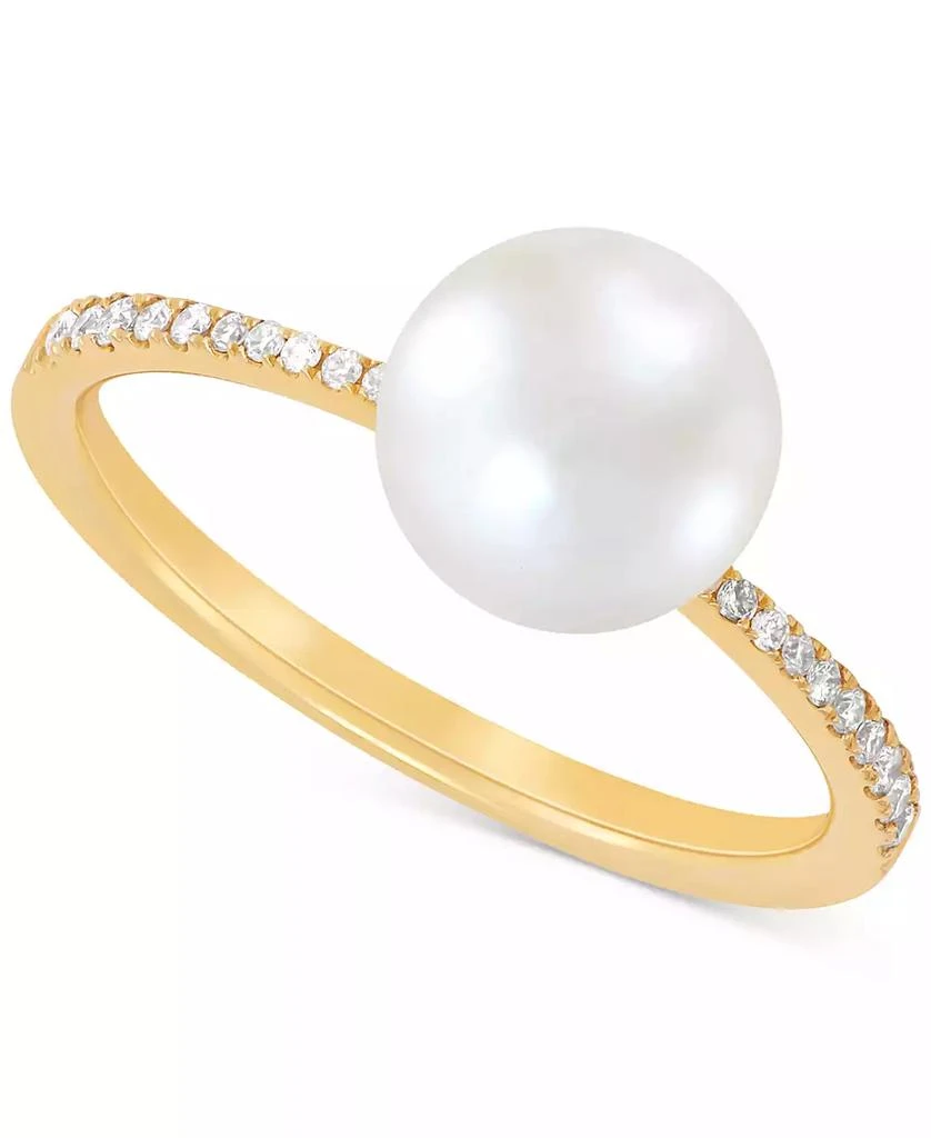 商品Honora|Cultured Freshwater Pearl (8mm) & Diamond (1/10 ct. t.w.) Ring in 10k Gold,价格¥1310,第1张图片