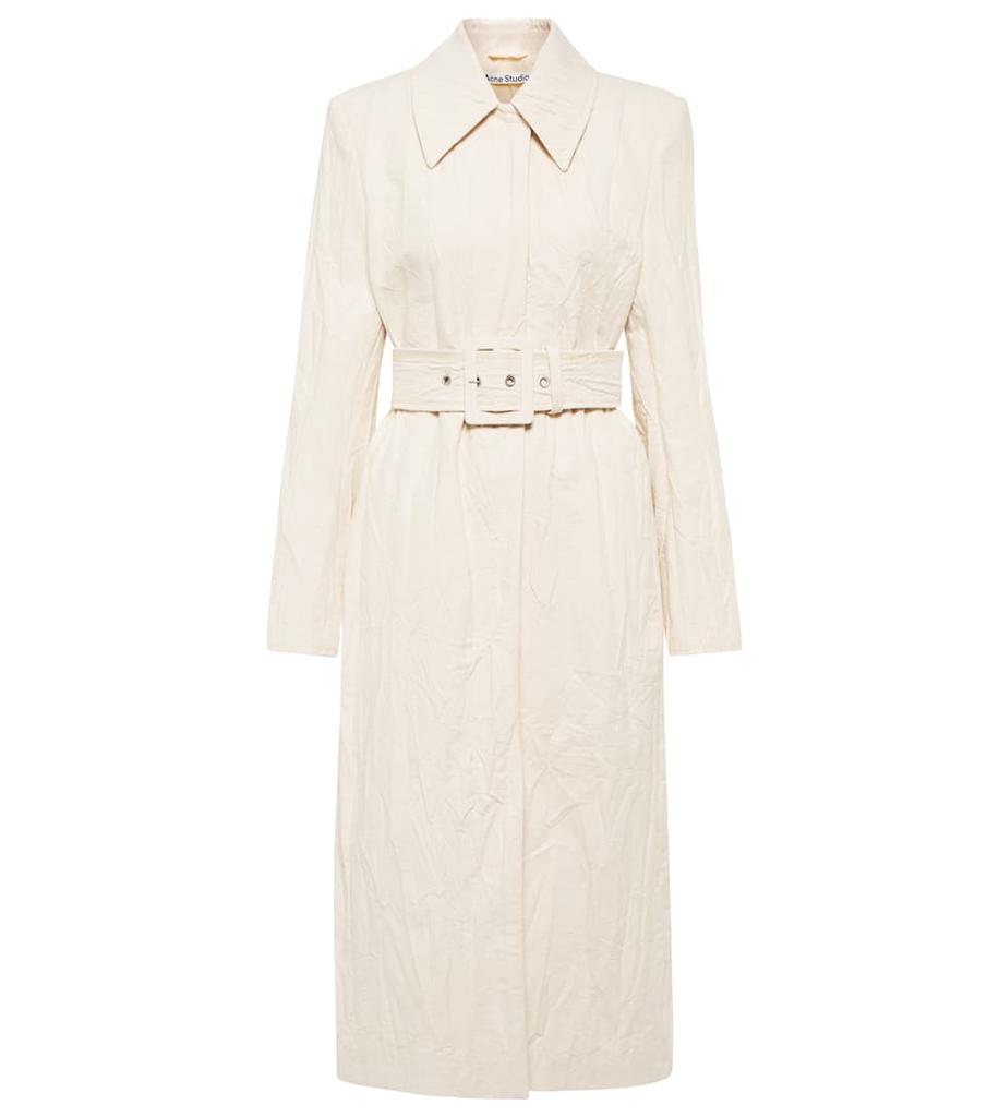 Belted cotton twill coat商品第1张图片规格展示