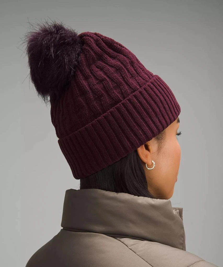 Women's Cable Knit Pom Beanie 商品