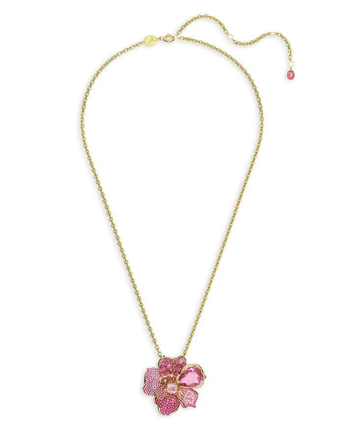 商品Swarovski|Idyllia Pink Crystal Flower Convertible Pin & Pendant Necklace in Gold Tone, 21.66",价格¥2758,第1张图片
