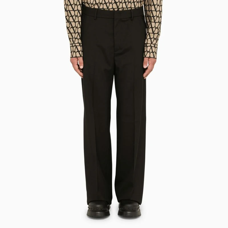 商品Valentino|Regular black wool trousers,价格¥9975,第1张图片