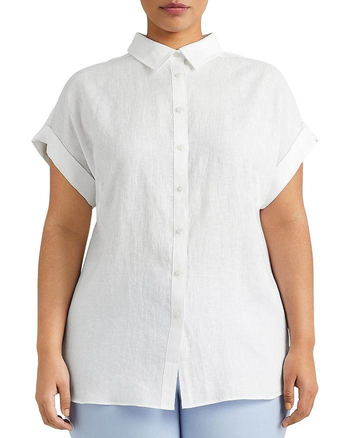 商品Ralph Lauren|Plus Short Sleeve Button Up Shirt,价格¥739,第1张图片