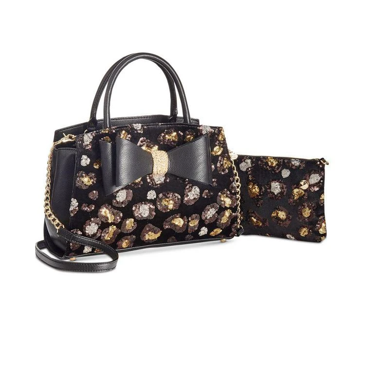 商品Betsey Johnson|Evening Prowl Sequined Velvet Medium Crossbody Satchel,价格¥237,第1张图片
