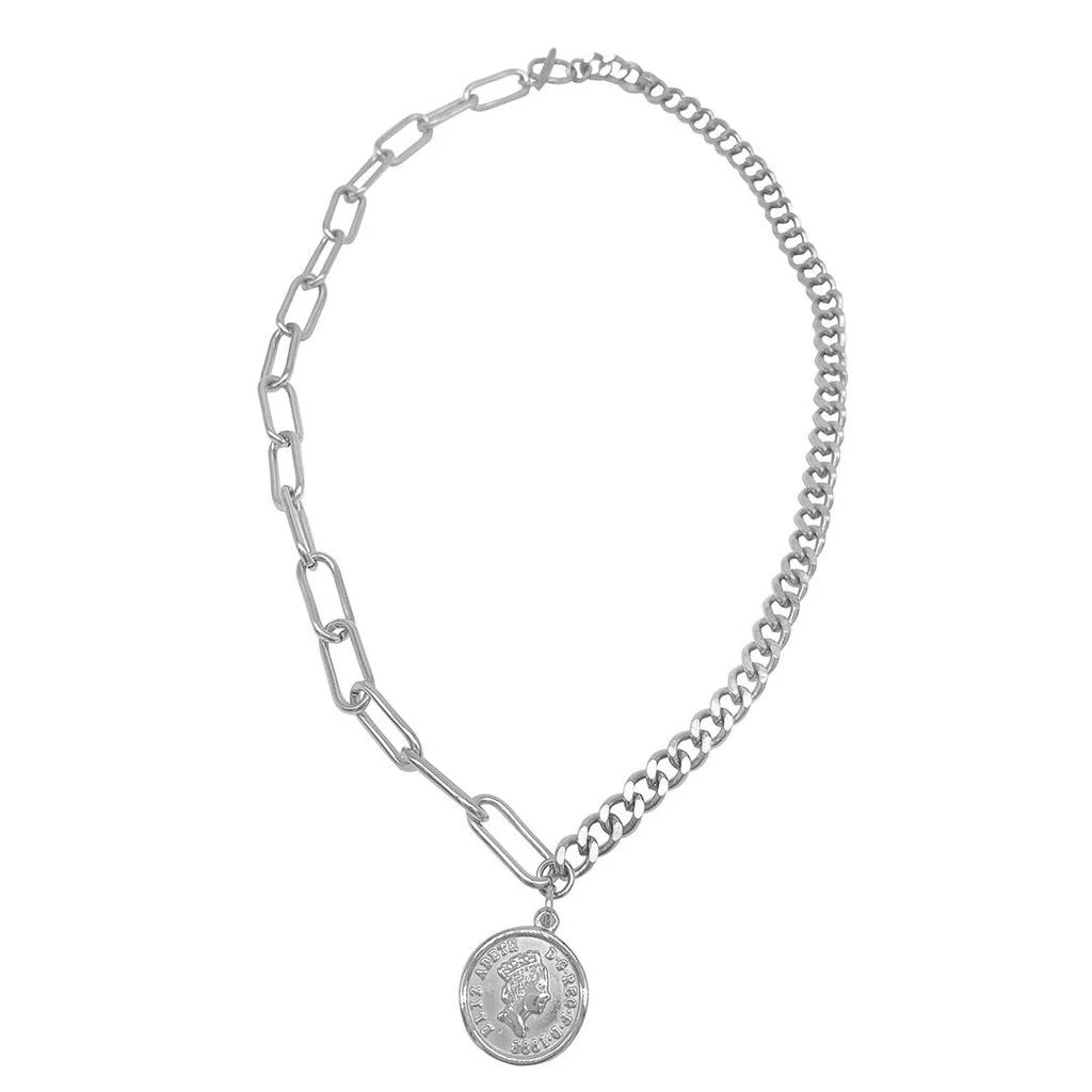 Adornia Adornia Coin Mixed Chain Necklace silver 1