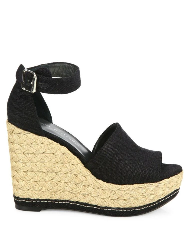 商品Stuart Weitzman|Sohojute Linen Espadrille Wedge Sandals,价格¥1365,第5张图片详细描述