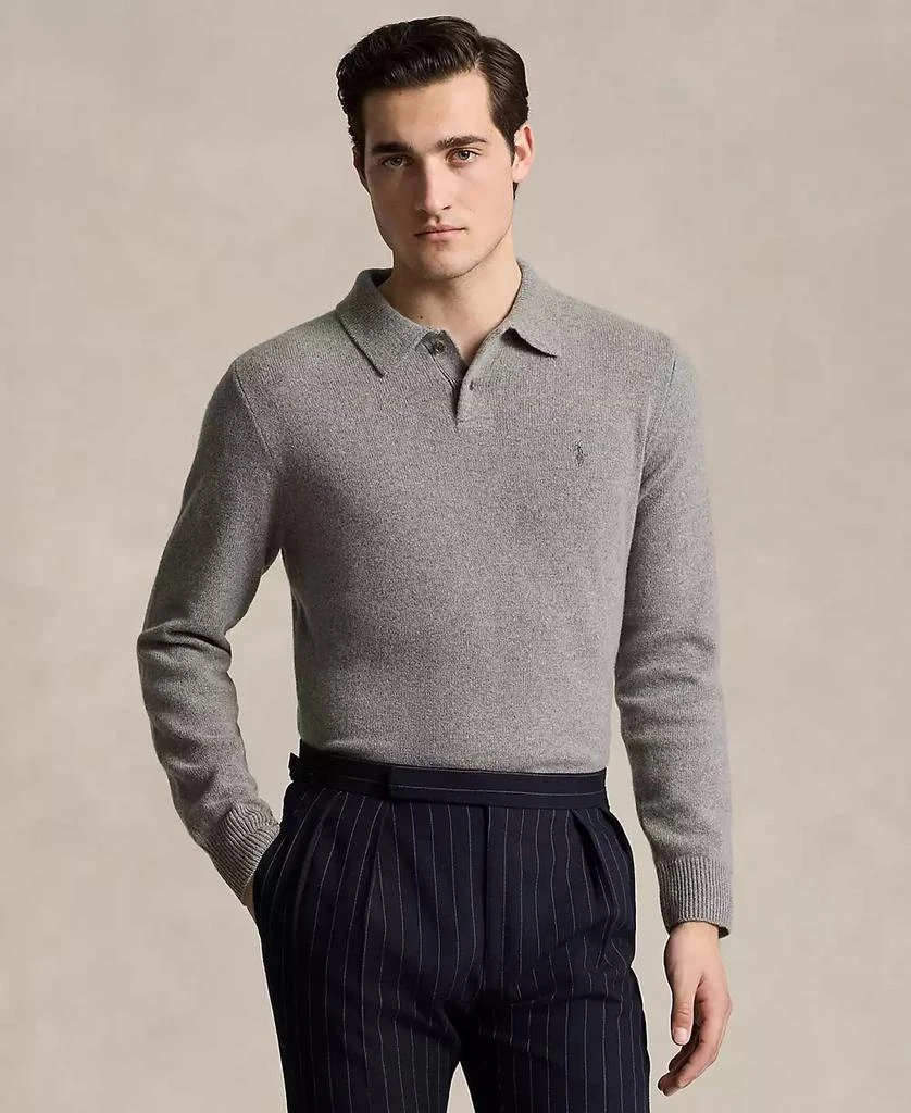 商品Ralph Lauren|Men's Wool-Cashmere Polo-Collar Sweater,价格¥1276,第1张图片