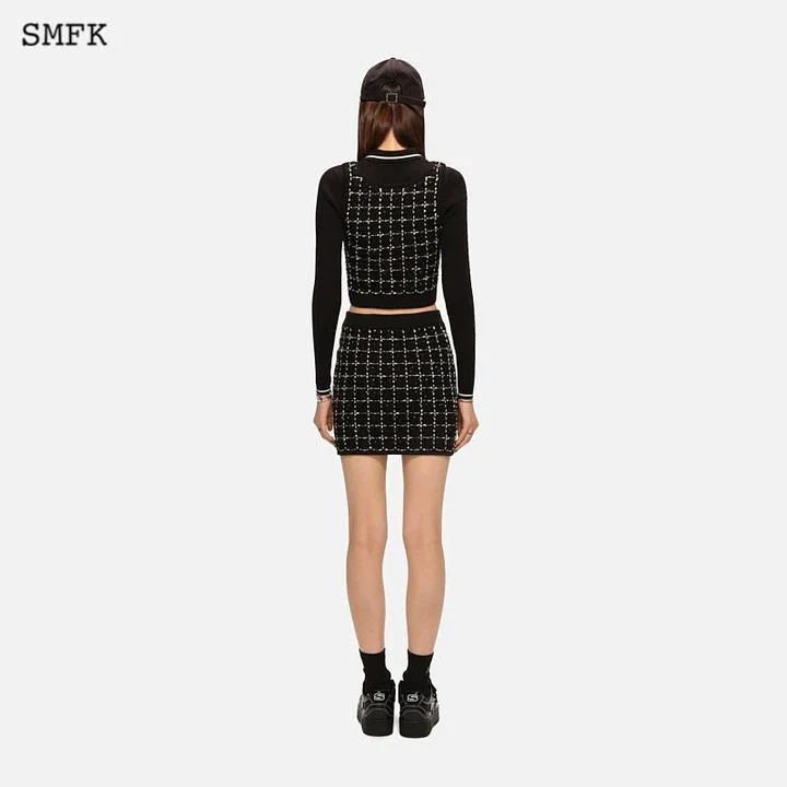 商品SMFK|SMFK WOMEN WHITE GRASSLAND TWEED KNITTED SUIT SET,价格¥1651,第3张图片详细描述