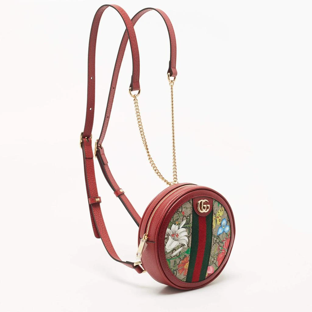 商品Gucci|Gucci Red GG supreme Canvas and Leather Mini Floral Ophidia Backpack,价格¥11752,第3张图片详细描述