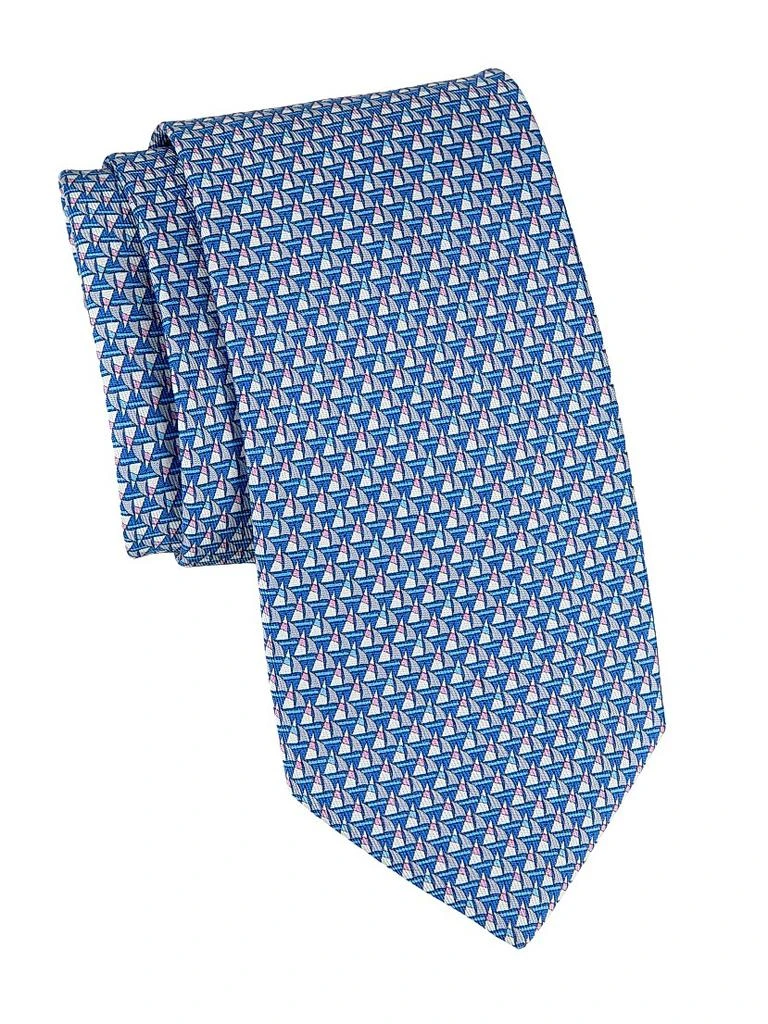 商品Salvatore Ferragamo|Ancora Sailboat Silk Tie,价格¥1771,第1张图片