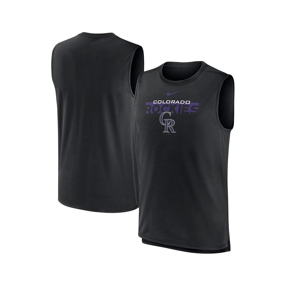 商品NIKE|Men's Black Colorado Rockies Knockout Stack Exceed Muscle Tank Top,价格¥262,第1张图片