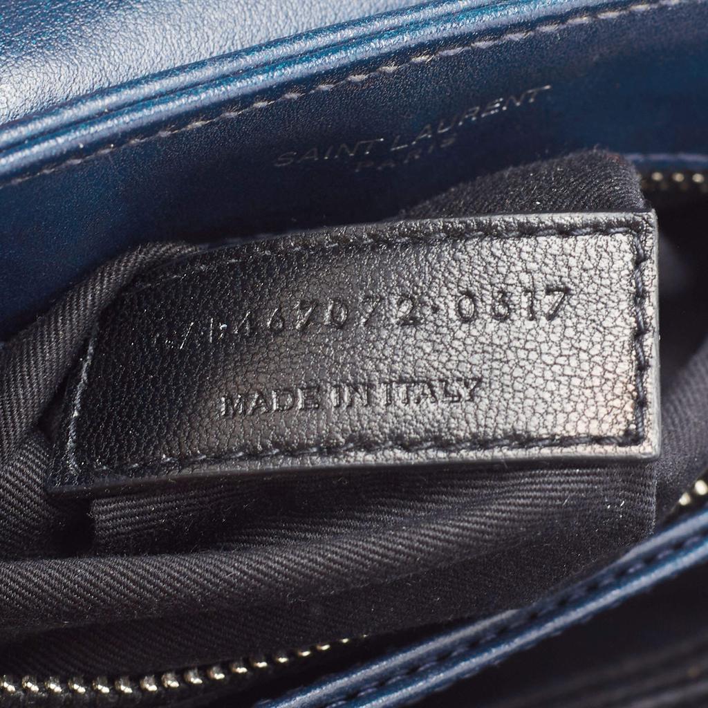 Saint Laurent Navy Blue Matelassé Leather Toy Loulou Crossbody Bag商品第10张图片规格展示