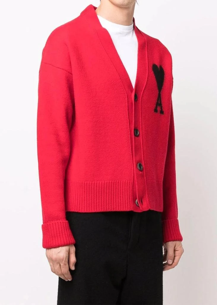 商品AMI|AMI Alexandre Mattiussi Red Ami De Coeur Cardigan,价格¥3773,第3张图片详细描述