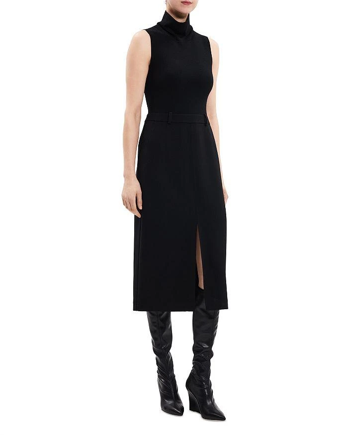 商品Theory|Funnel Neck Mixed Media Midi Dress,价格¥1224,第4张图片详细描述