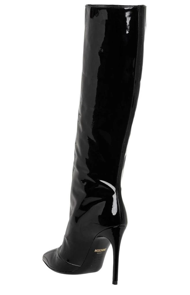 商品Moschino|Moschino Logo Detailed Heeled Pointed-Toe Boots,价格¥3497,第3张图片详细描述