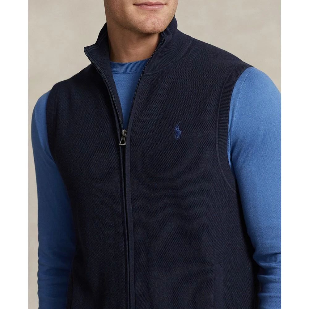 商品Ralph Lauren|Men's Mesh-Knit Cotton Full-Zip Sweater Vest,价格¥379,第3张图片详细描述