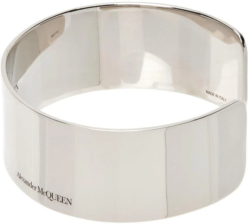 商品Alexander McQueen|Silver Wide Cuff Bracelet,价格¥1199,第3张图片详细描述