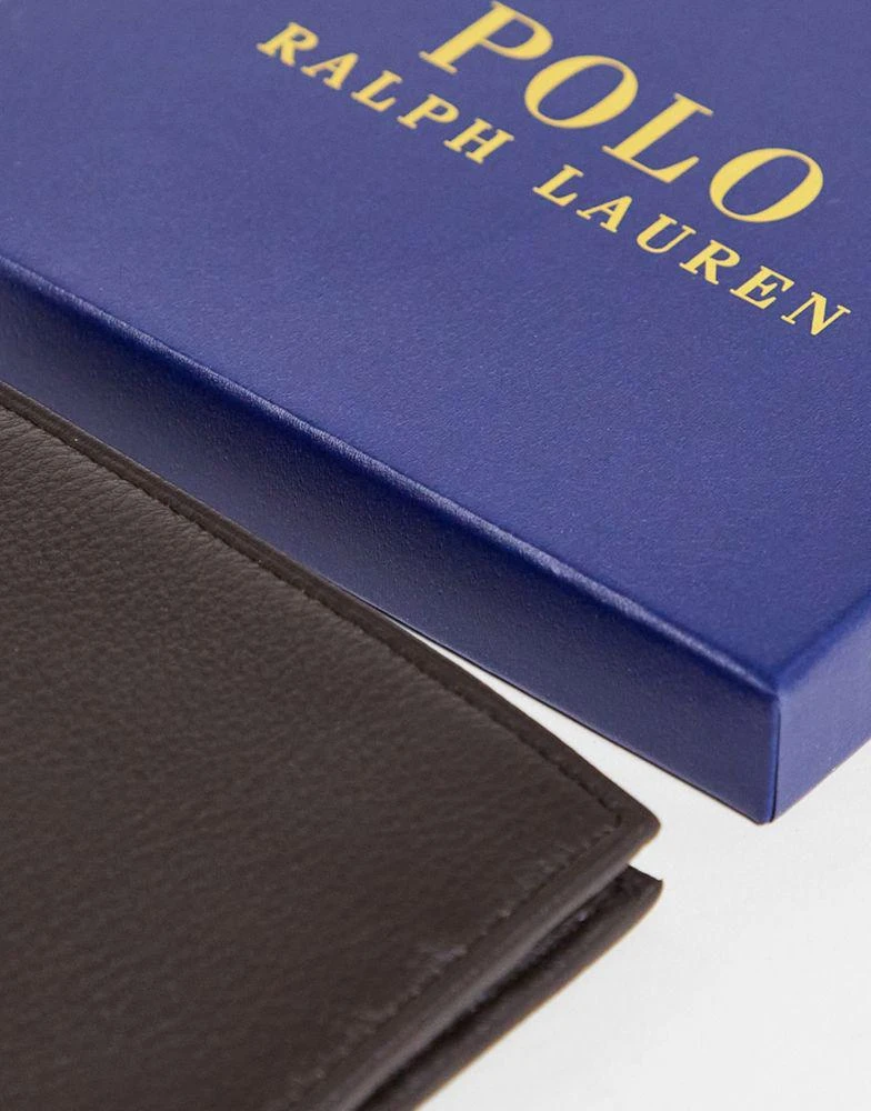 商品Ralph Lauren|Polo Ralph Lauren leather billfold wallet in brown,价格¥650,第3张图片详细描述