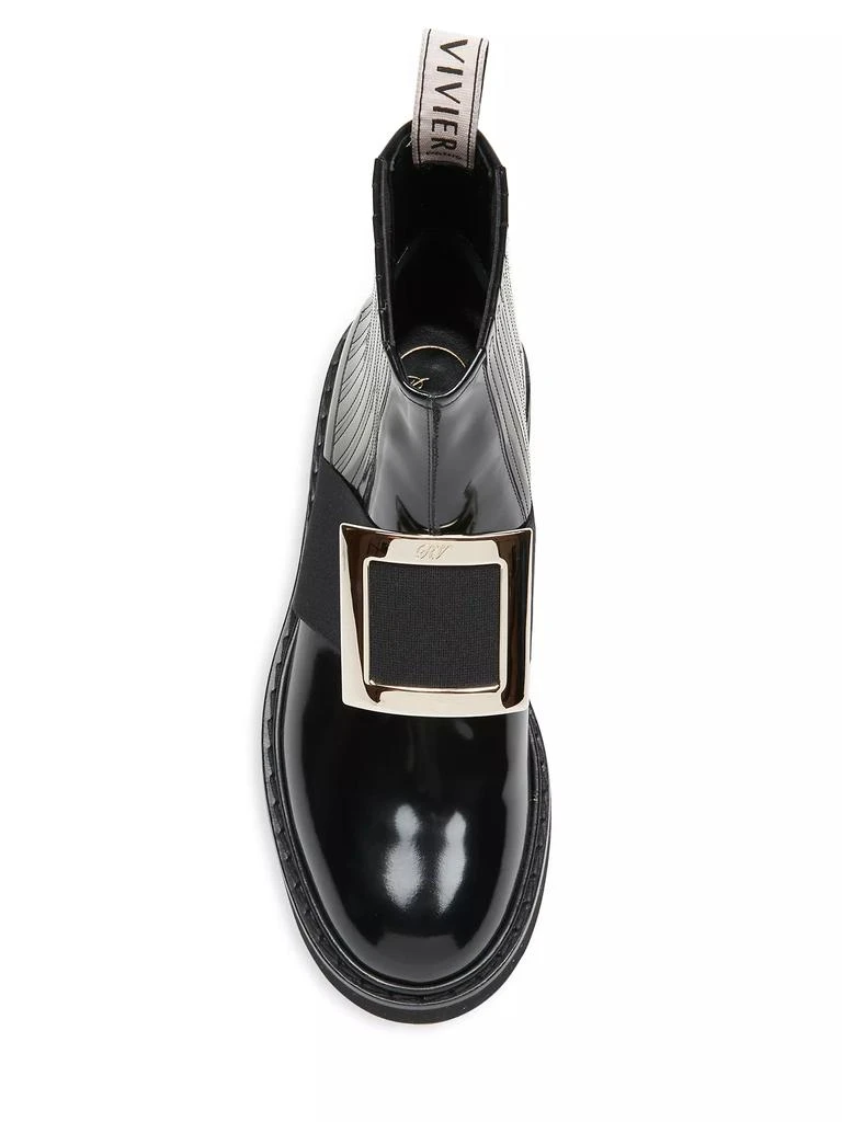 商品Roger Vivier|Viv Rangers Patent Leather Chelsea Boots,价格¥10914,第5张图片详细描述