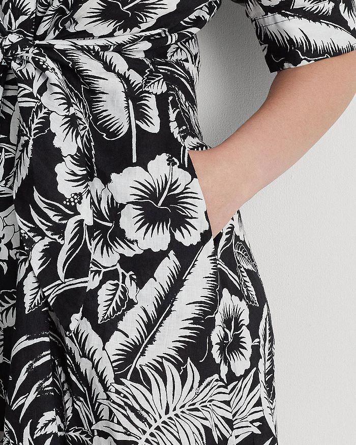 商品Ralph Lauren|Plus Linen Floral Signature Shirt Dress,价格¥681,第3张图片详细描述