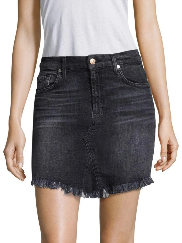 商品7 For All Mankind|牛仔迷你短裙,价格¥194,第1张图片