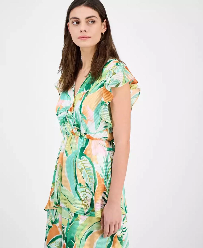 商品julia jordan|Women's Printed Flutter-Sleeve Maxi Dress,价格¥184,第4张图片详细描述