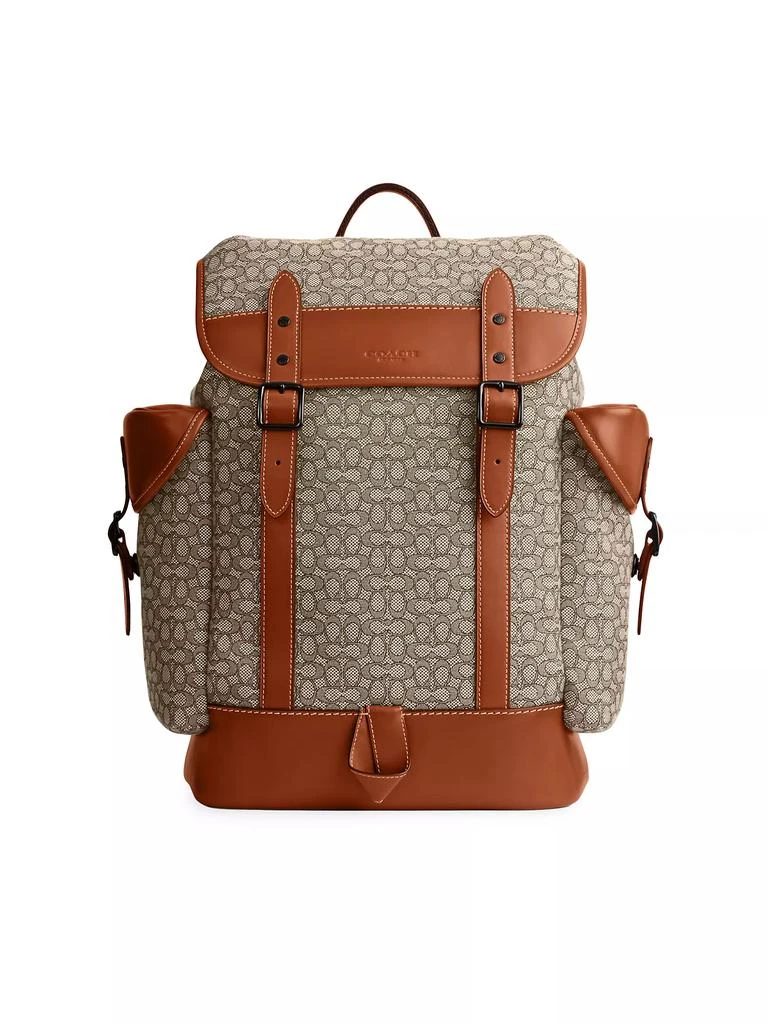 商品Coach|Hitch Leather Monogram Backpack,价格¥2440,第1张图片