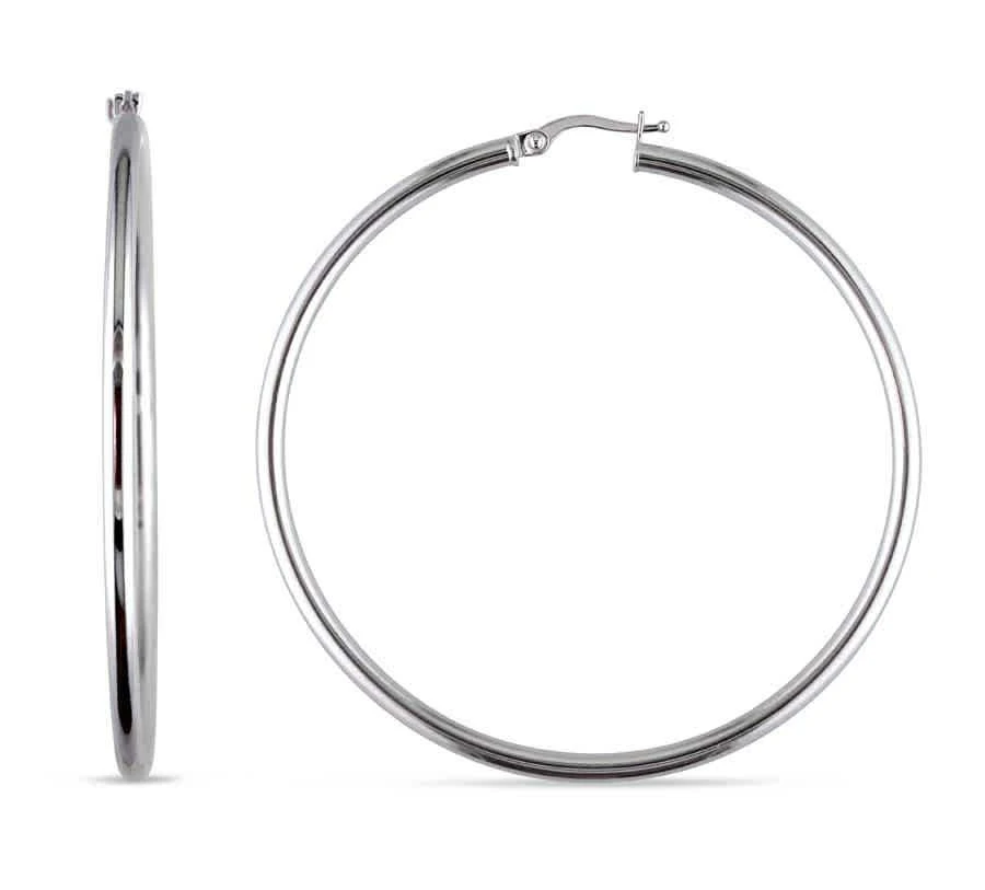商品Amour|Hoop Earrings In 10K White Gold,价格¥1745,第1张图片
