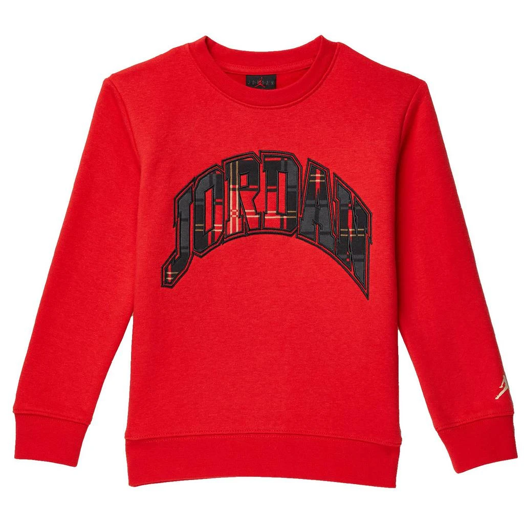 商品Jordan|Essentials Plaid Crew Sweatshirt (Little Kids),价格¥124,第1张图片
