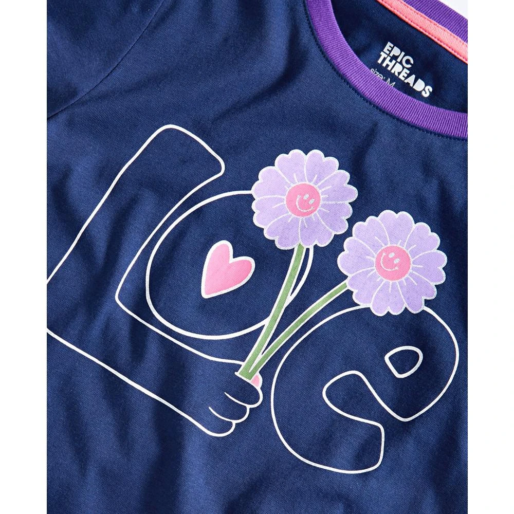 商品Epic Threads|Big Girls Love Flowers Graphic T-Shirt, Created for Macy's,价格¥118,第3张图片详细描述