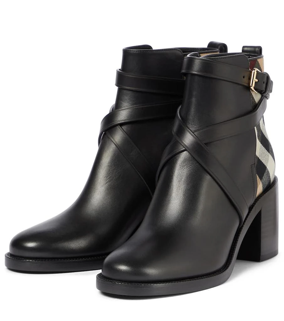 商品Burberry|Archive Check leather ankle boots,价格¥6170,第5张图片详细描述