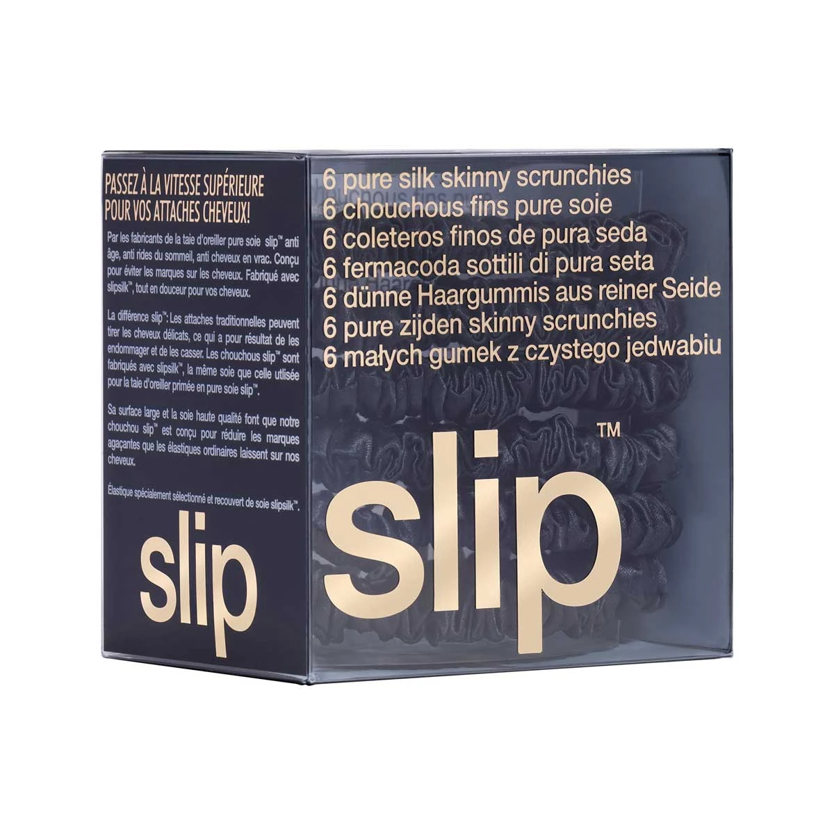 Slip Silk 舒适真丝束发发绳发圈 6个 Black 商品