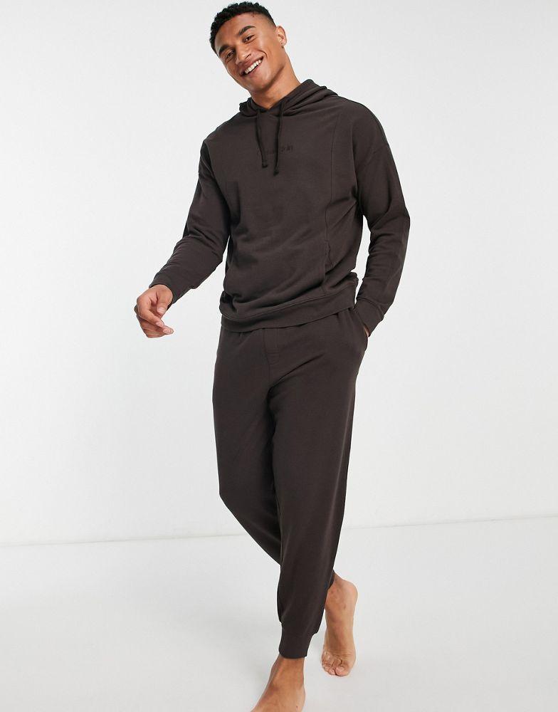 Calvin Klein contrast waistband lounge co-ord  joggers in brown商品第4张图片规格展示