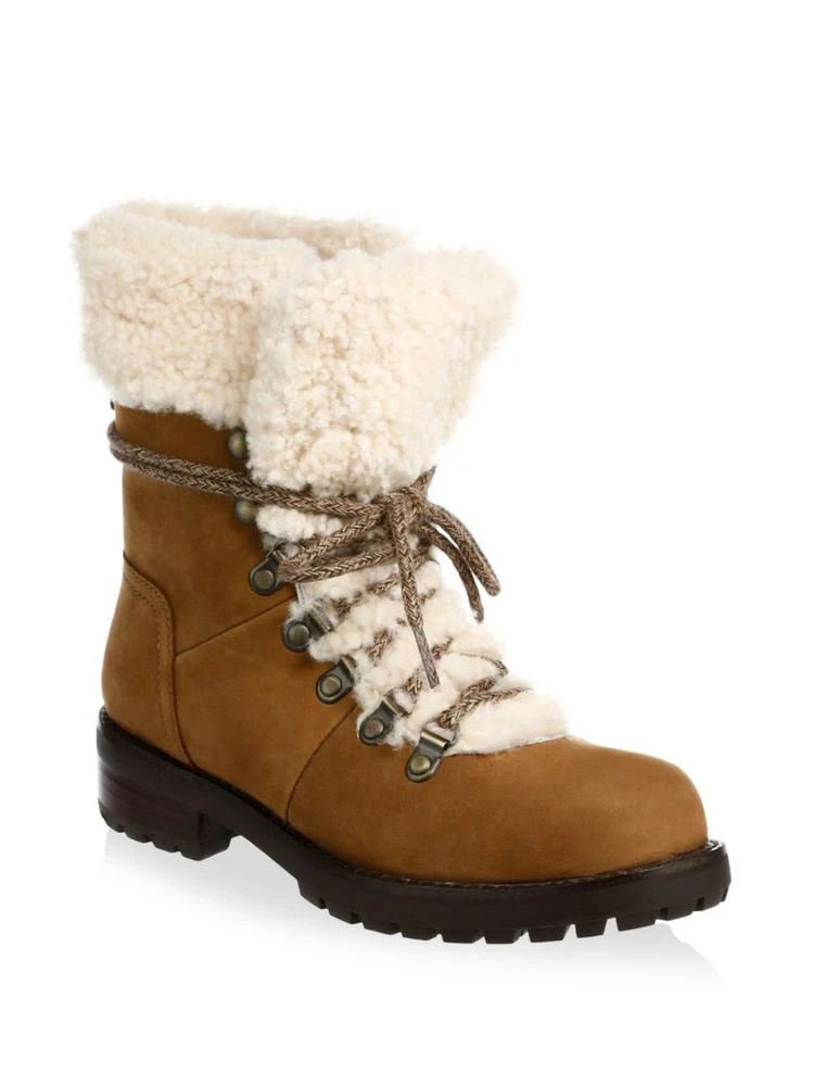 商品UGG|Fraser Shearling and Suede Combat Booties,价格¥585,第1张图片