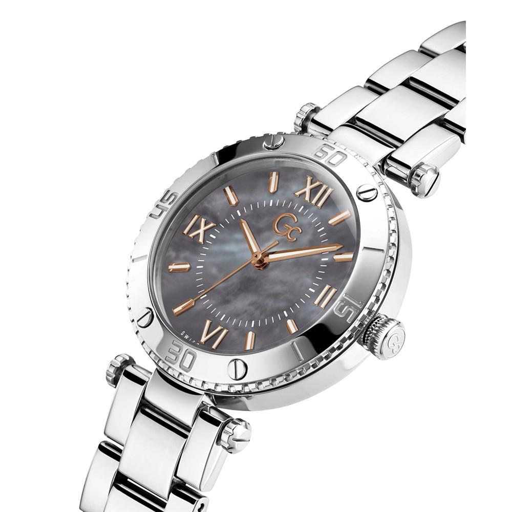 商品GUESS|Gc Muse Women's Swiss Silver-Tone Stainless Steel Bracelet Watch 34mm,价格¥2414,第6张图片详细描述