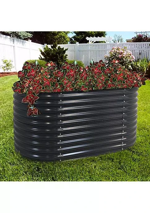 商品Sunnydaze Decor|Galvalume Steel Rectangle Raised Garden Bed - Dark Gray - 62.5 in,价格¥1489,第1张图片