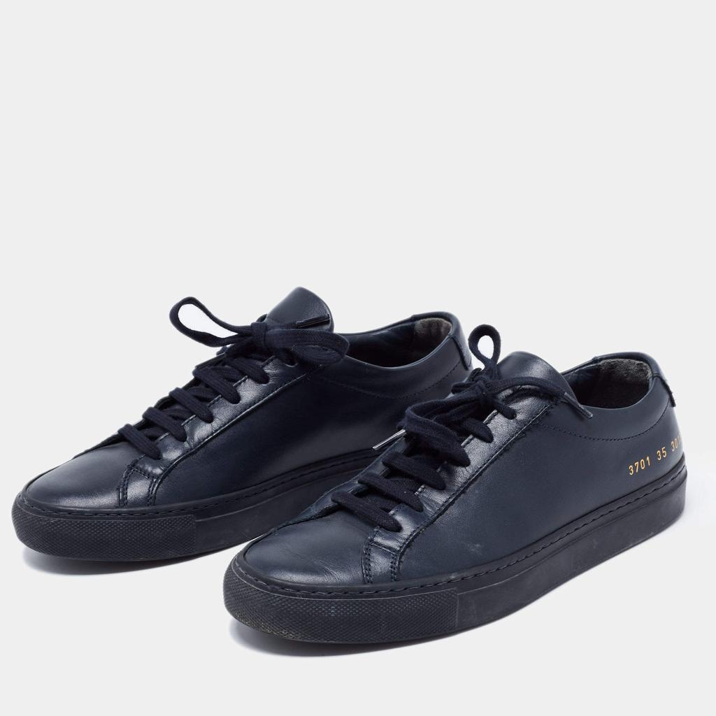Common Projects Blue Leather Low Top Sneakers Size 35商品第2张图片规格展示