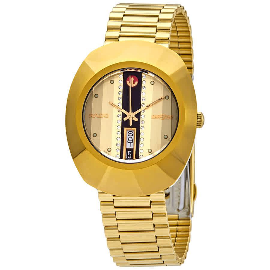 商品Rado|Rado The Original L Automatic Gold Dial Mens Watch R12413343,价格¥5934,第1张图片
