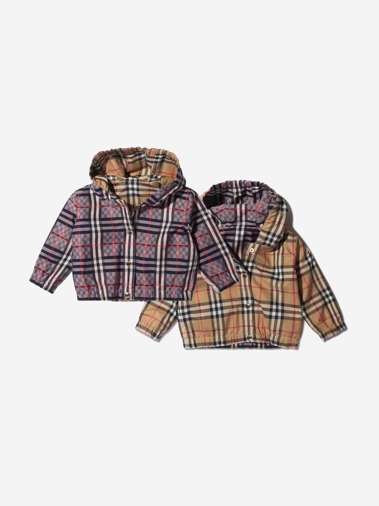 Burberry Pink Baby Girls Cotton Hooded Jacket商品第1张图片规格展示