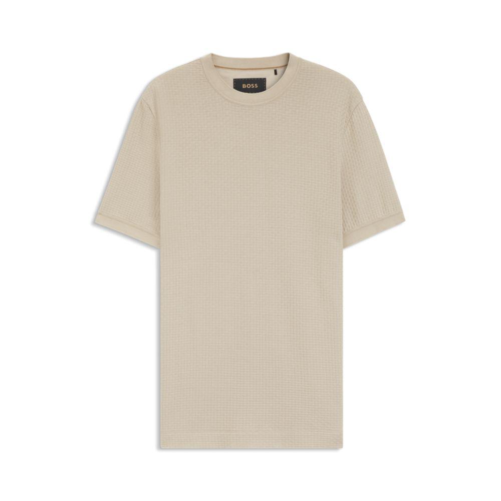 Bubble-jacquard structure T-shirt in a cotton blend image 2