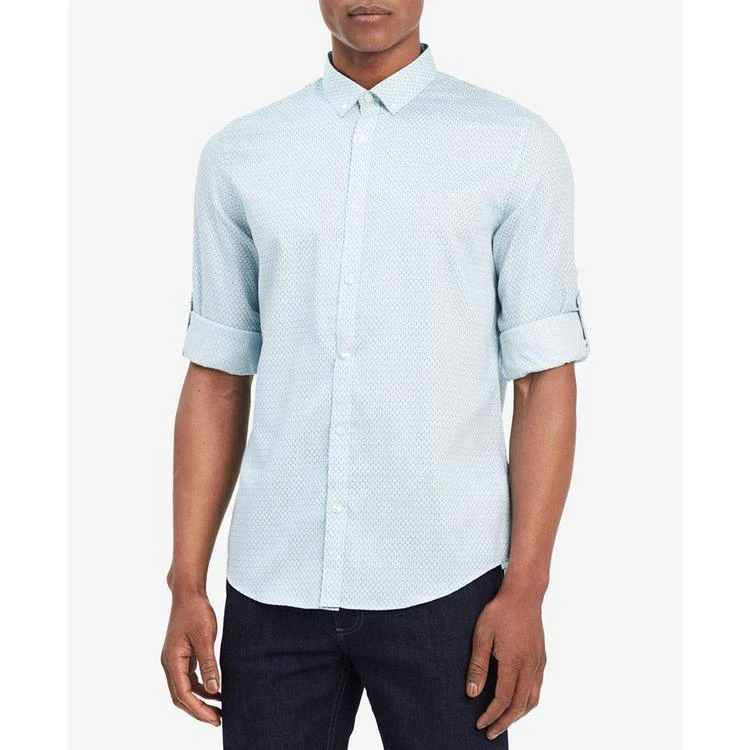 商品Calvin Klein|Men's Micro Linear Printed Shirt,价格¥207,第1张图片