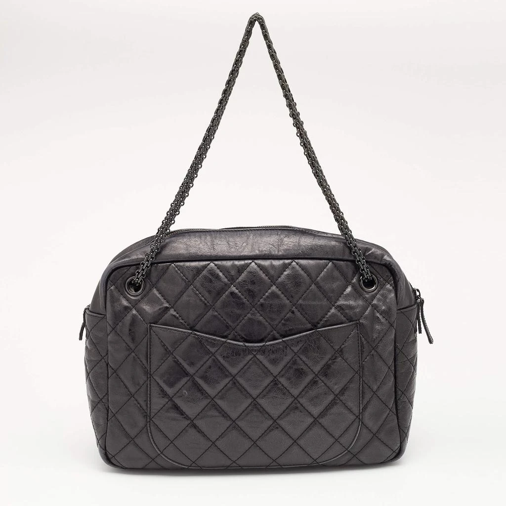 商品[二手商品] Chanel|Chanel Metallic Black Quilted Aged Leather Large Reissue Camera Bag,价格¥10440,第4张图片详细描述