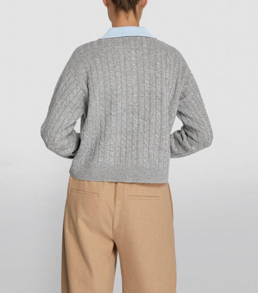 Cable-Knit Cropped Sweater商品第4张图片规格展示